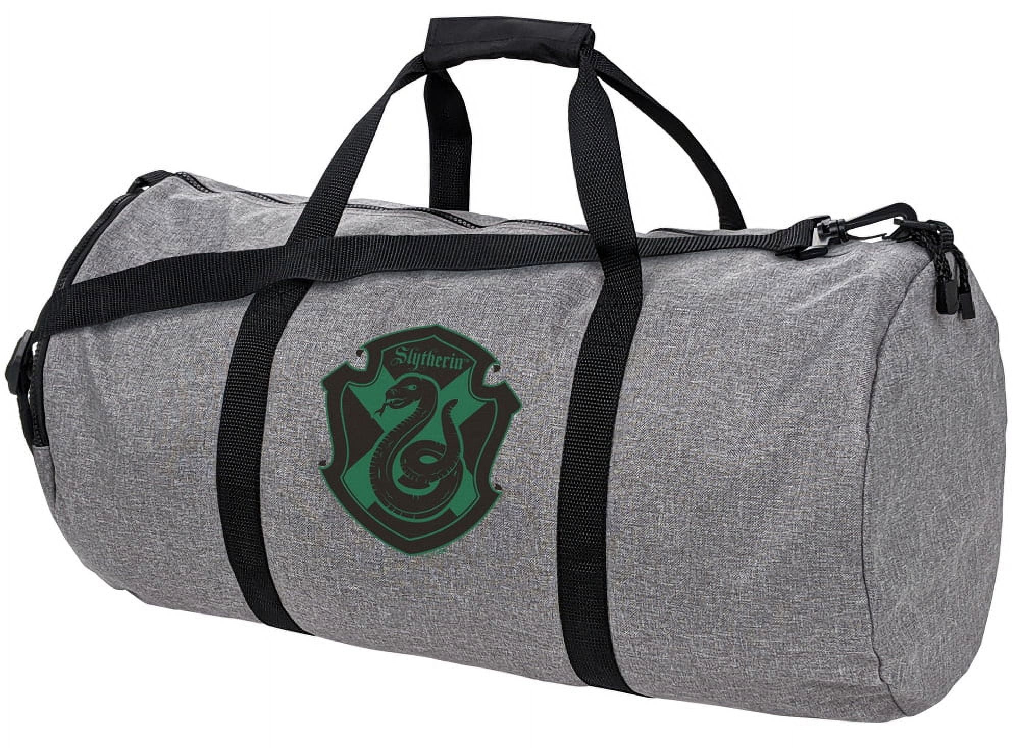 Harry Potter Slytherin Plaid Sigil Lightweight Duffel Bag for Sports and Gym Packable for Travel