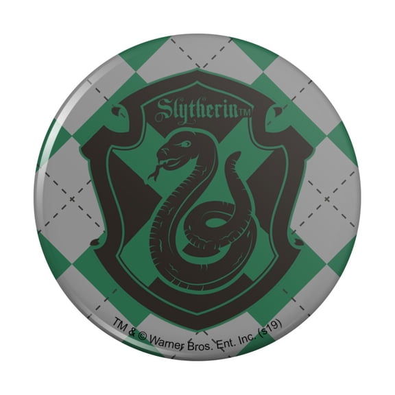 Harry Potter Slytherin Plaid Sigil Pinback Button Pin