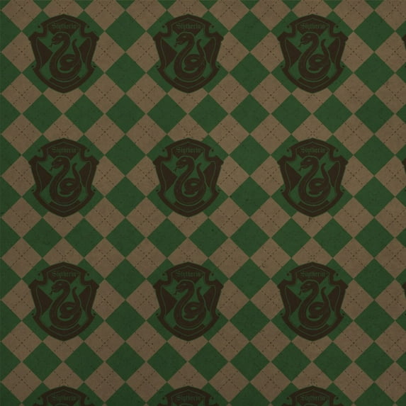 Harry Potter Slytherin Plaid Sigil Premium Kraft Roll Gift Wrap Wrapping Paper
