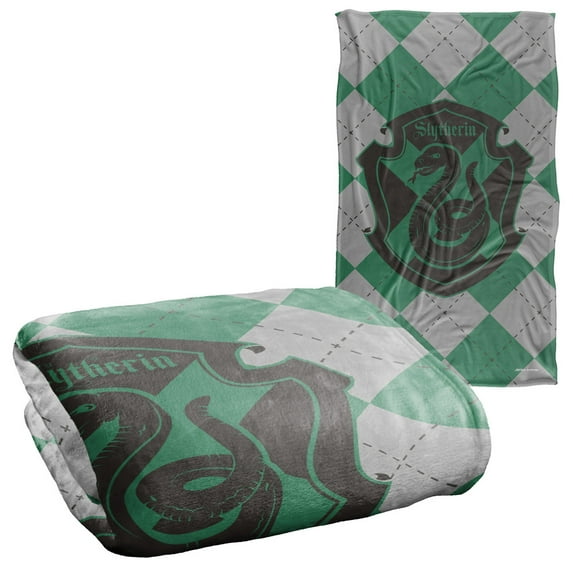 Harry Potter Slytherin Plaid Sigil Silky Touch Super Soft Throw Blanket 36" x 58"