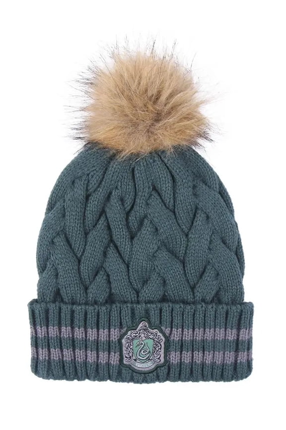 Slytherin Pompom Knit Beanie