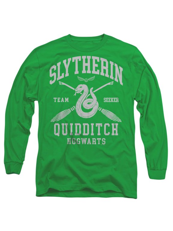Slytherin Quidditch Arch Unisex Adult Long-Sleeve T Shirt, Kelly Green, X-Large