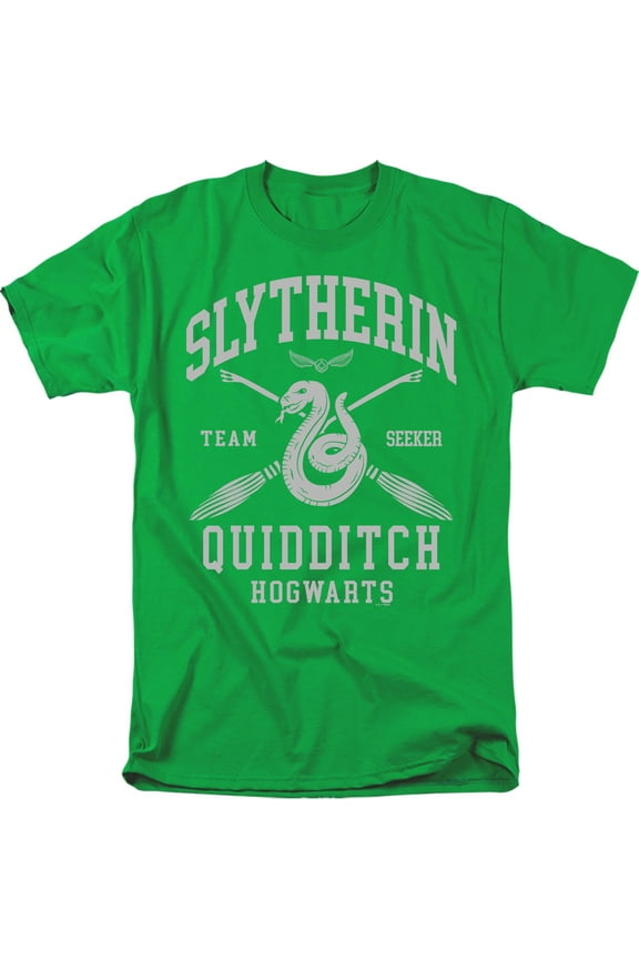 Slytherin Quidditch Arch Unisex Adult T Shirt, Kelly Green, Small