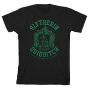 Harry Potter Slytherin Quidditch Boy's Black Tee-M