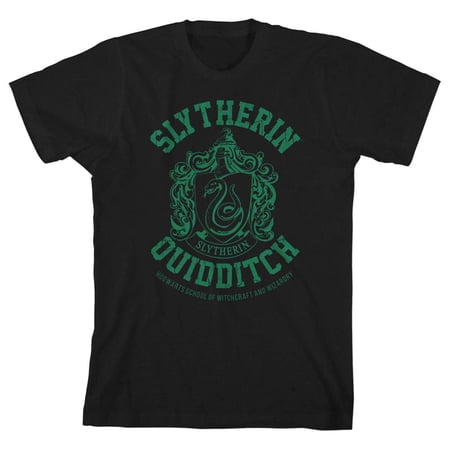 Harry Potter Slytherin Quidditch Boy's Black Tee-S