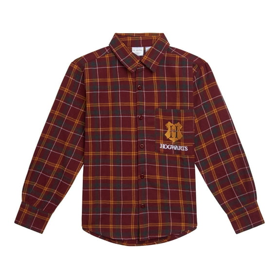 Harry Potter Slytherin Ravenclaw Hufflepuff Flannel Button Down Shirt Plaid Toddler to Big Kid