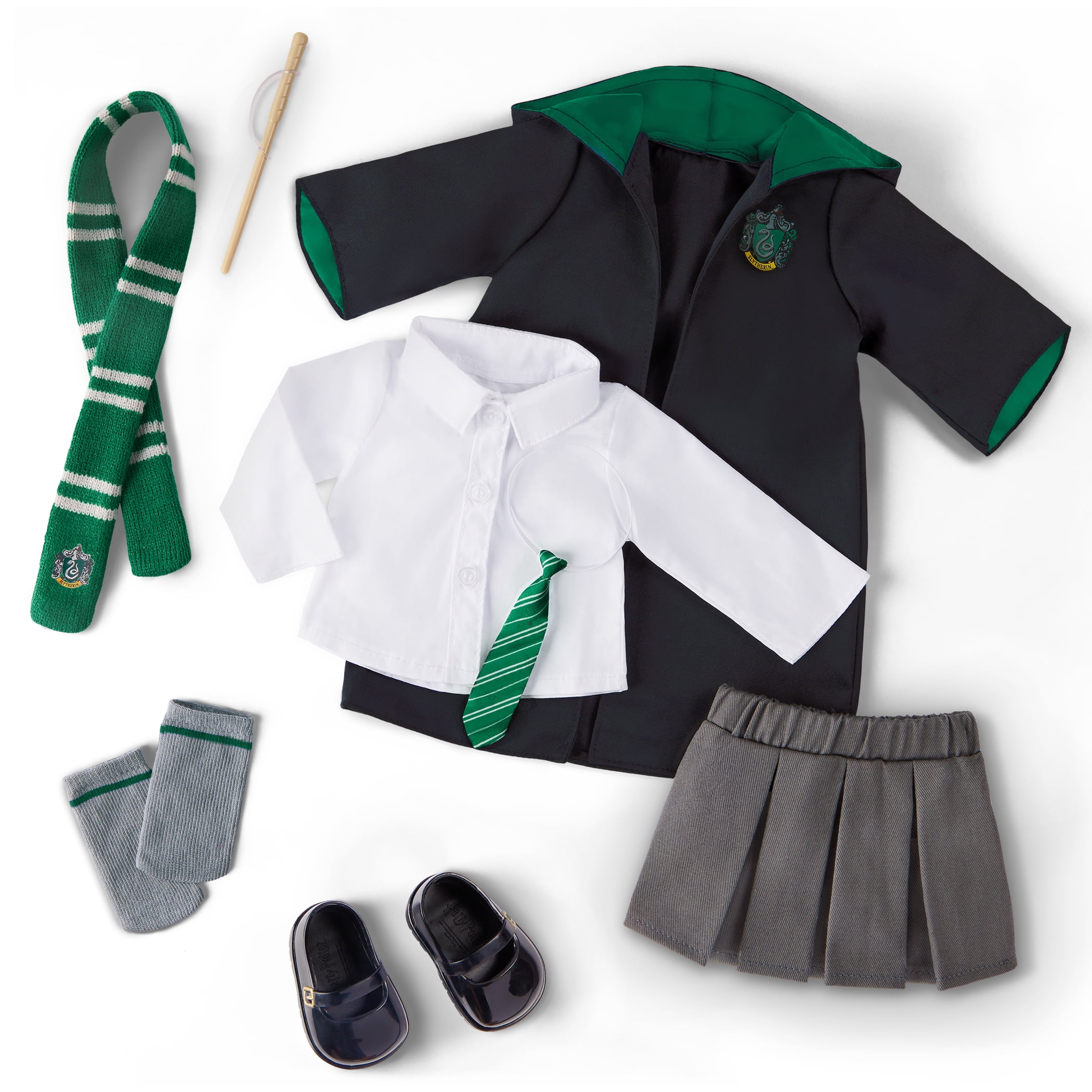 Harry Potter ™ Slytherin ™ School Uniform with Wand for 18-inch