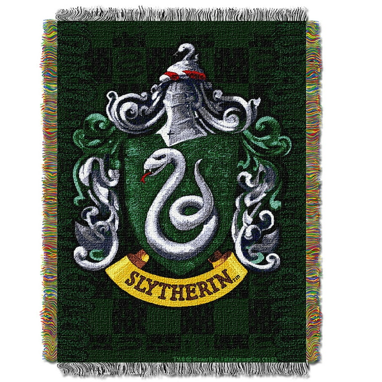 Harry Potter Slytherin Shield Woven Tapestry Throw Blanket 