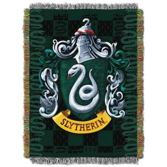 Harry Potter Slytherin Shield Woven Tapestry Throw Blanket