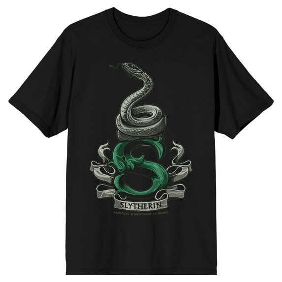 Harry Potter Slytherin Snake Men's Black T-shirt-3XL