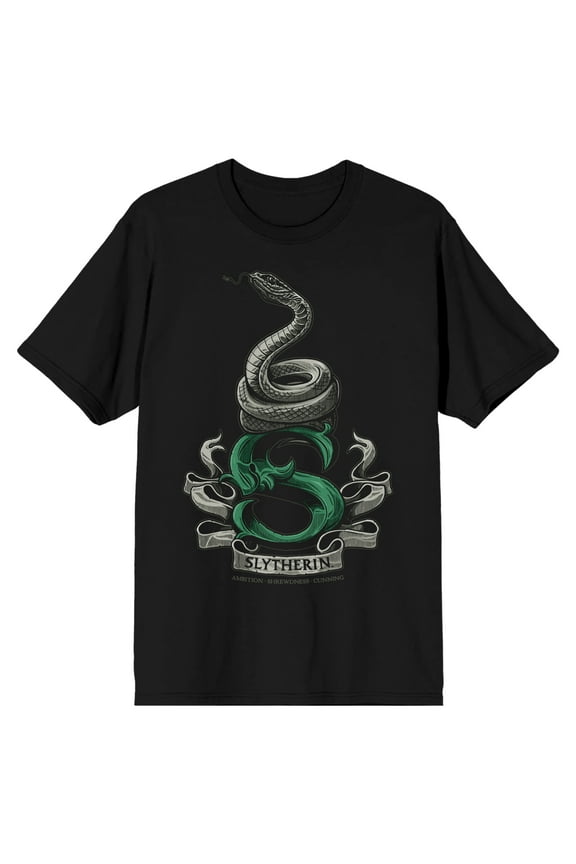 Harry Potter Slytherin Snake Men's Black T-shirt-XXL