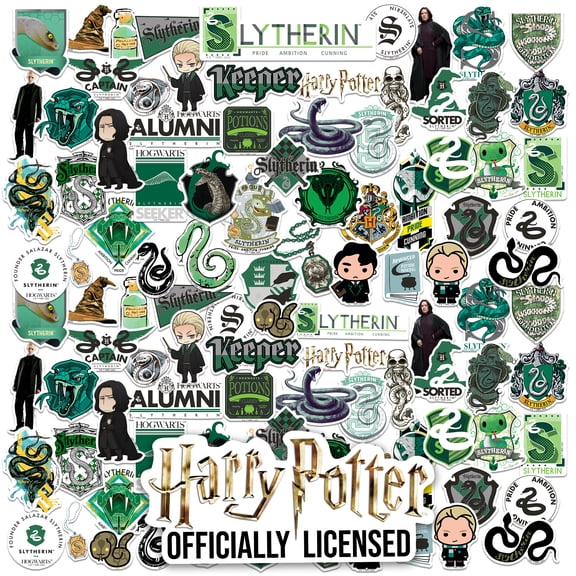 Harry Potter Slytherin Theme 100ct Vinyl Decals House Crests, Serpent Symbols & Character Designs