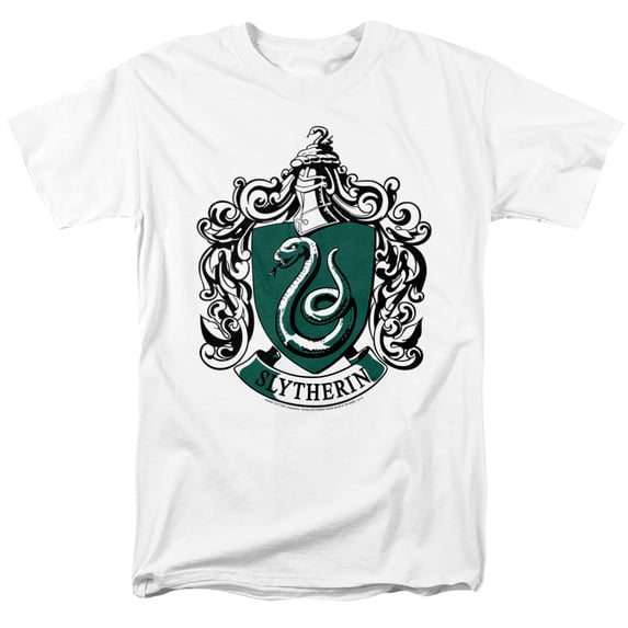 Harry Potter Slytherine Crest Unisex Adult T Shirt, White, 3X-Large
