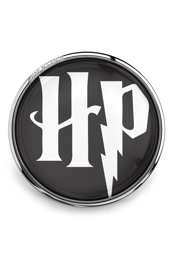 Snap Jewelry 18MM Harry Potter HP Ginger Charm with Black Background and White Lettering