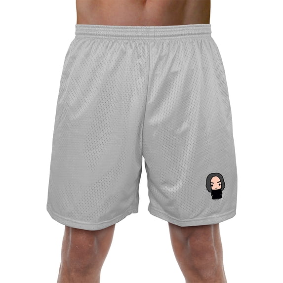 Harry Potter Snape Cute Chibi Character Mens Lined Mesh Shorts, Silver, 2X-Large