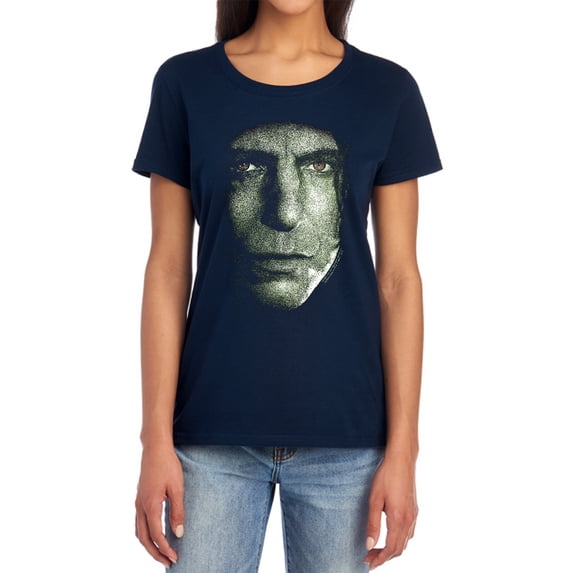 Harry Potter Snape Head Women's T Shirt, Navy, Large