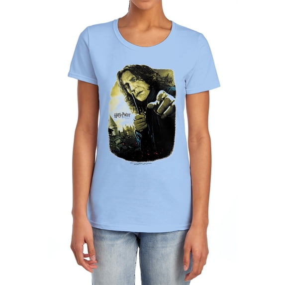 Harry Potter Snape Poster Women's T Shirt, Light Blue, Medium