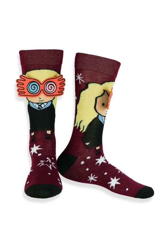 Harry Potter Socks Luna Lovegood 3D Spectrespecs Glasses Mid-Calf Crew Socks 1 Pair Fits Shoe Size 8-12