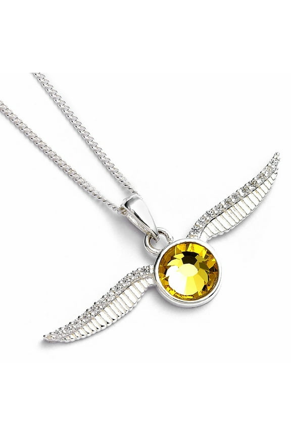 Sterling Silver Golden Snitch Necklace With Claw Set Crystals
