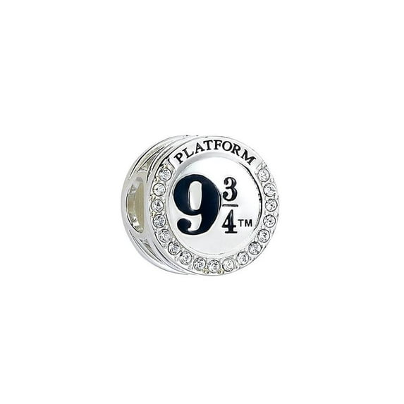 Harry Potter Sterling Silver Platform 9 3/4 Spacer Bead with Crystals