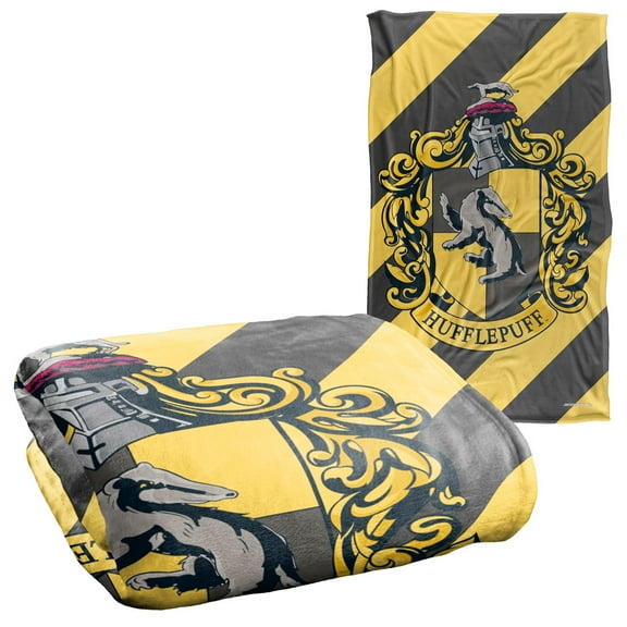 Harry Potter Stripe Hufflepuff Crest Silky Touch Super Soft Throw Blanket 36" x 58"