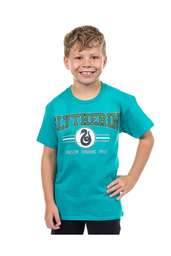 Harry Potter T-Shirt Boy's Slytherin Snake Design Short Sleeve Youth Tee