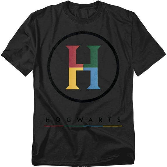 Harry Potter T-Shirt Hogwarts Four Colored 'H' Logo Unisex Graphic Tee for Men & Women