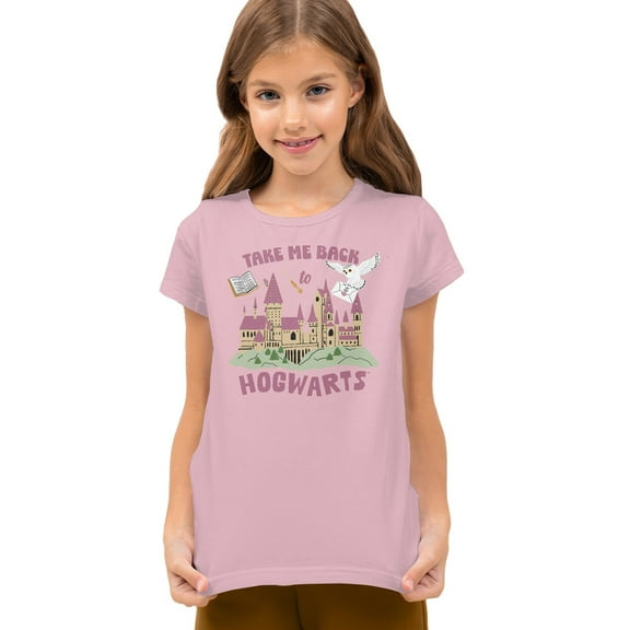 Harry Potter Take Me Back To Hogwarts Kids T Shirt for Youth Boys and Girls, Pink, Large