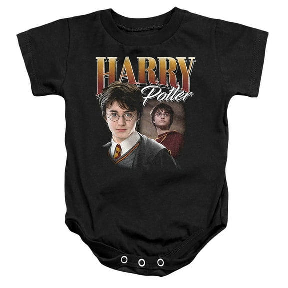 Harry Potter "The G.O.A.T" Homage Unisex Infant Snap Suit for Baby, Black, Large