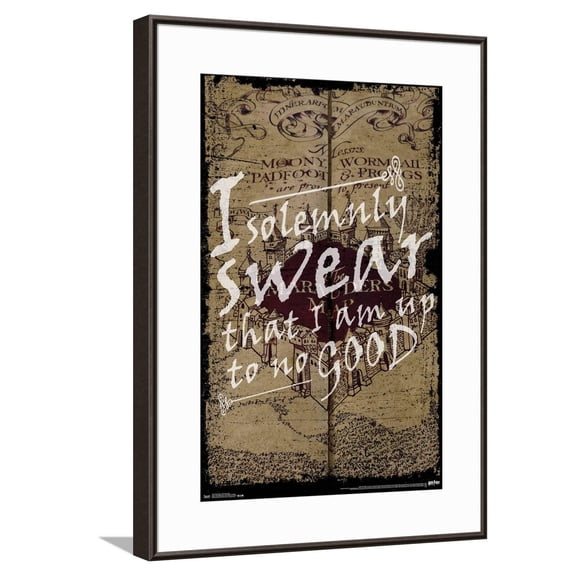 Harry Potter - The Marauder's Map - I Solemnly Swear Canvas Wall Poster, 14.725" x 22.375"