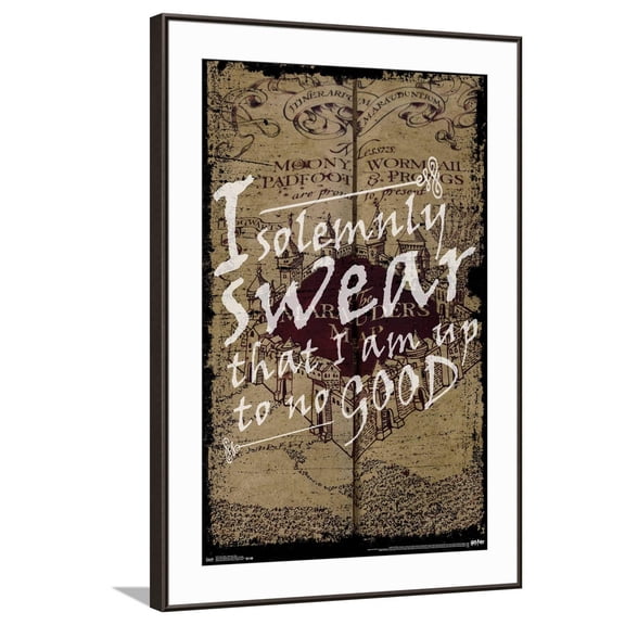 Harry Potter - The Marauder's Map - I Solemnly Swear Canvas Wall Poster, 22.375" x 34"