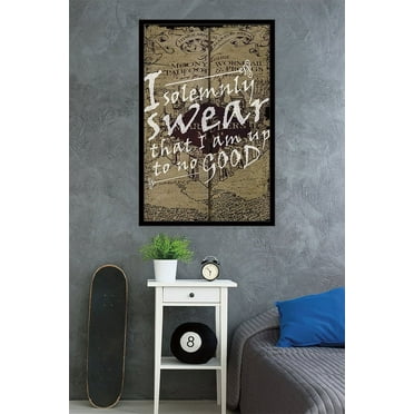 Harry Potter - The Marauder's Map - I Solemnly Swear Wall Poster, 22.375" x 34", Framed