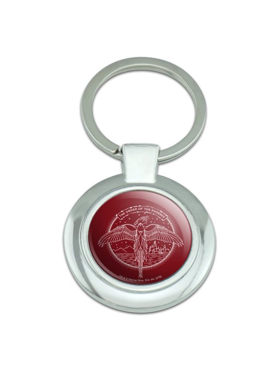 Harry Potter The Order of the Phoenix Keychain Classy Round Chrome Plated Metal