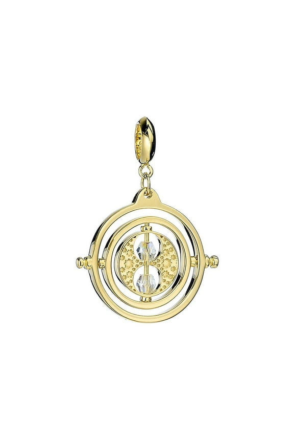 Time Turner Gold Plated Sterling Silver Slider Charm with Crystals