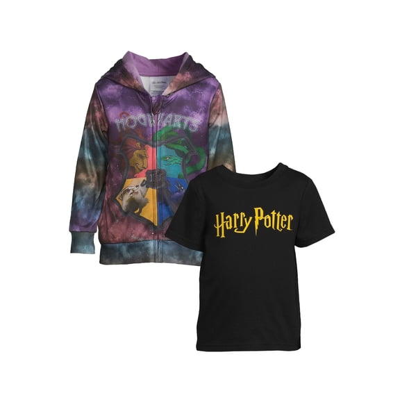 Harry Potter Toddler Boy Sublimated Zip Up Hoodie and T-Shirt Set, Sizes 2T-5T