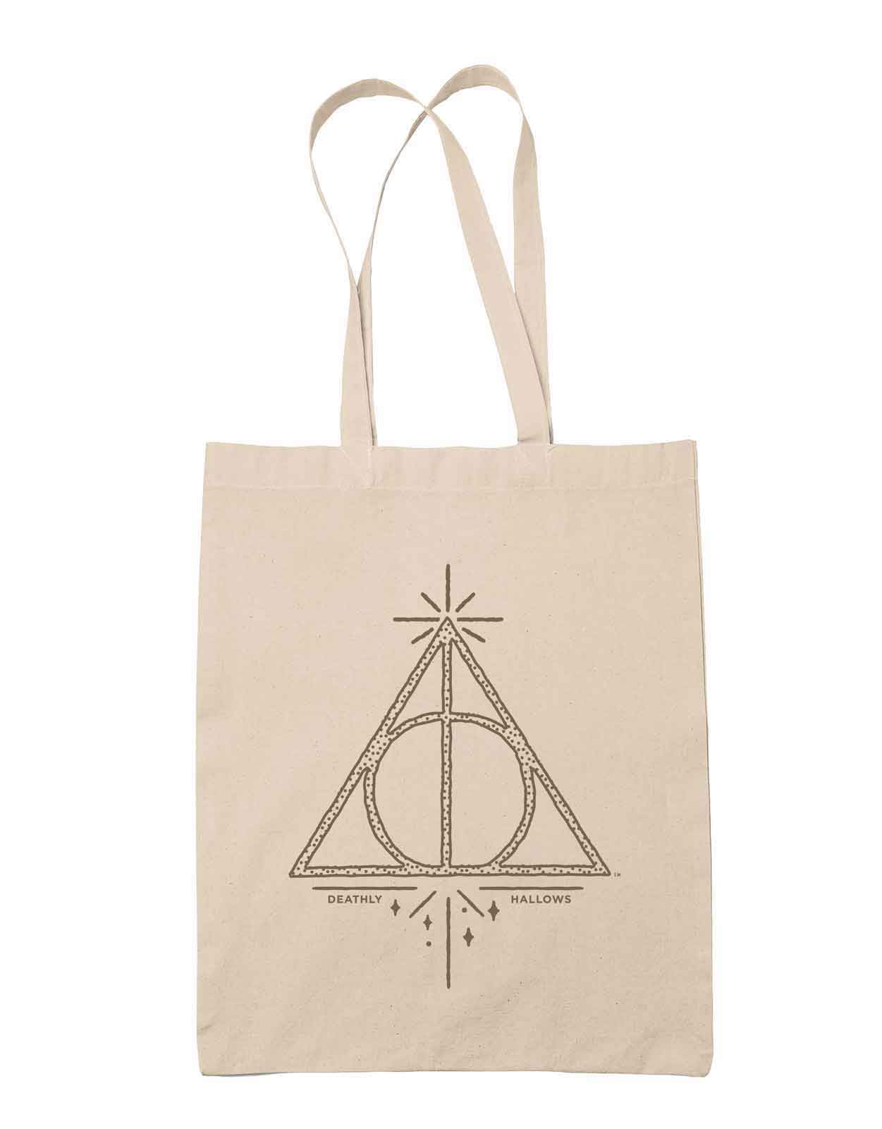 Harry Potter Tote Bag Deathly Hallows Logo new Official Natural Shopper Bag