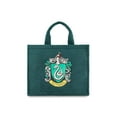 thumbnail image 1 of Harry Potter Tote Bag, Slytherin Crest Faux Fur Travel Handbag with Adjustable Shoulder Strap and Trolley Sleeve, Green, 1 of 6