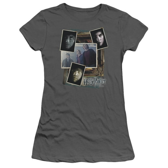 Harry Potter - Trio Collage - Juniors Teen Girls Cap Sleeve Shirt - Small