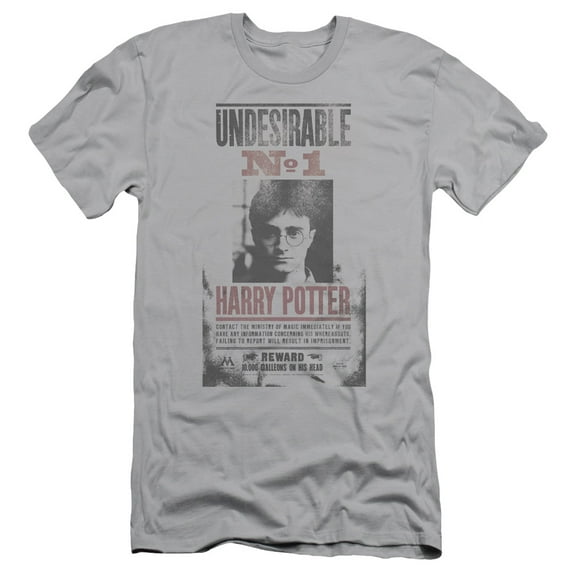 Harry Potter Undesirable No1 Distressed S/S Adult 30/1 T-Shirt Silver