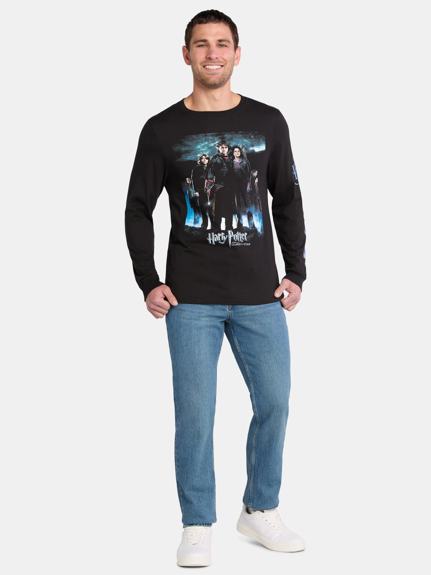 Harry Potter Unisex Goblet of Fire Graphic Tee with Long Sleeves, Sizes S-XL