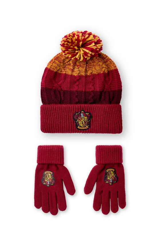 Gryffindor Unisex Kids Multicoloured Beanie and Gloves Set | One Size | Made by Vanilla Underground