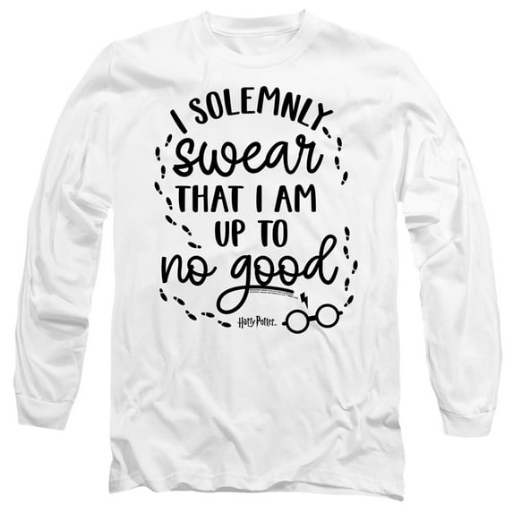 Harry Potter Up to No Good 2 Unisex Adult Long-Sleeve T Shirt,White, 3X-Large