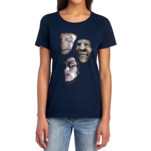 Harry Potter Villian Heads Women's T Shirt, Navy, Large