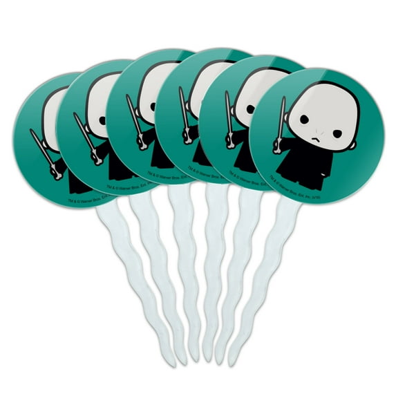 Harry Potter Voldemort Cute Chibi Character Cupcake Picks Toppers Decoration Set of 6