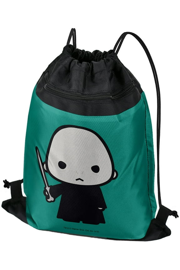 Harry Potter Voldemort Cute Chibi Character Drawstring Backpack Sports Bag Sackpack 17" x 13", Perfect for Gym, Yoga or Practice