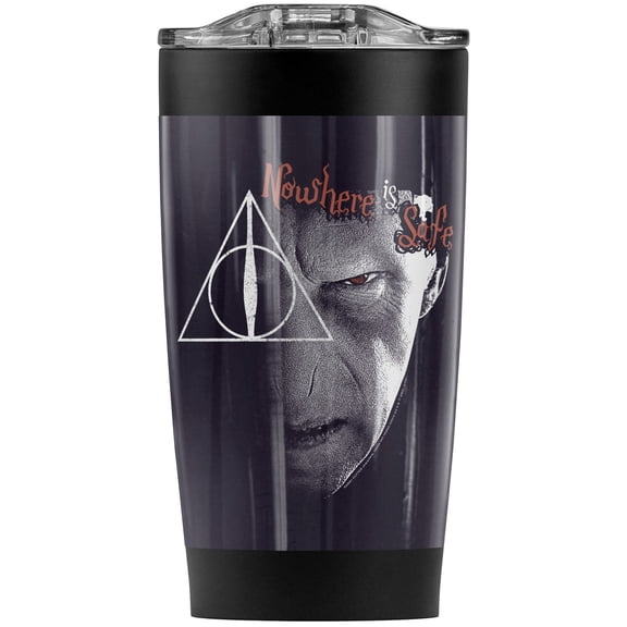 Harry Potter Voldemort Nowhere Is Safe Stainless Steel Tumbler 20 oz Coffee Travel Mug/Cup, Vacuum Insulated & Double Wall with Leakproof Sliding Lid | Great for Hot Drinks and Cold Beverages