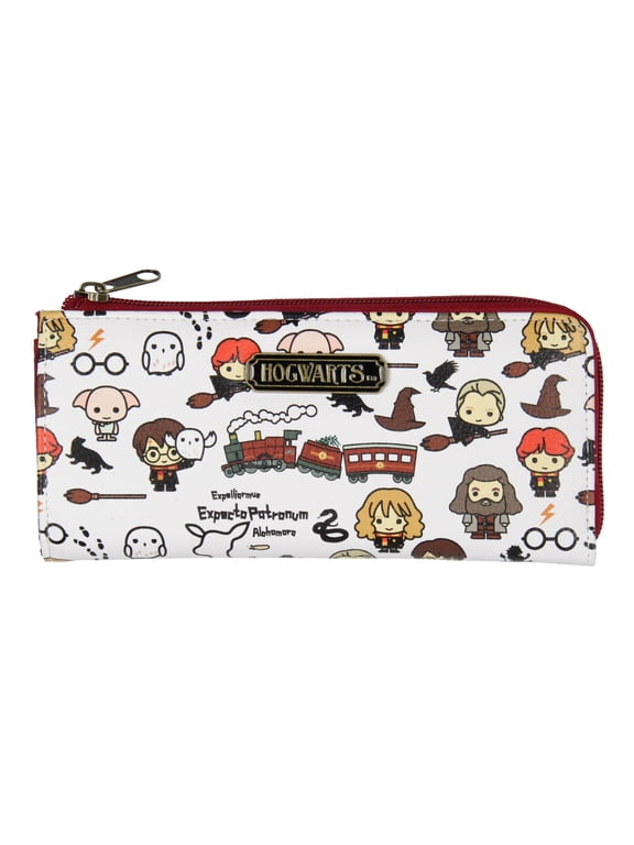 Wallet Allover Chibi Character Zip Closure Faux Leather Wallet
