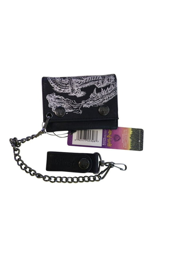 Wallet - Hogwarts School Leather Wallet with Metal Chain