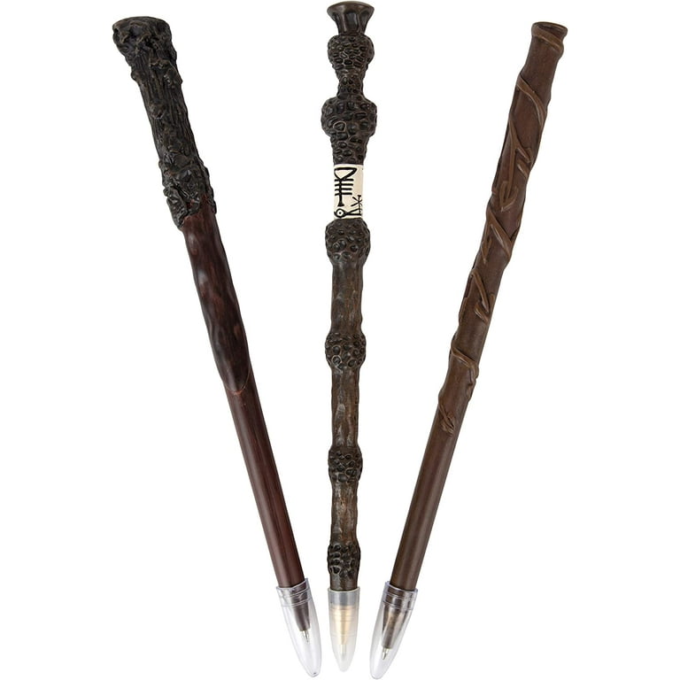 Harry Potter Wand Pens, 3 Pack - 8 Large Replicas of Harry, Hermione &  Dumbledore Elder Wand - Ballpoint Pen Gift Set for Back to School
