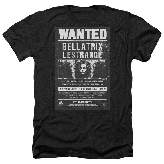 Harry Potter - Wanted Bellatrix - Heather Short Sleeve Shirt - Small